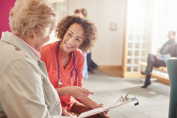 Medical assistant with patient